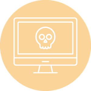 Symbol: Computer, der gehackt wurde